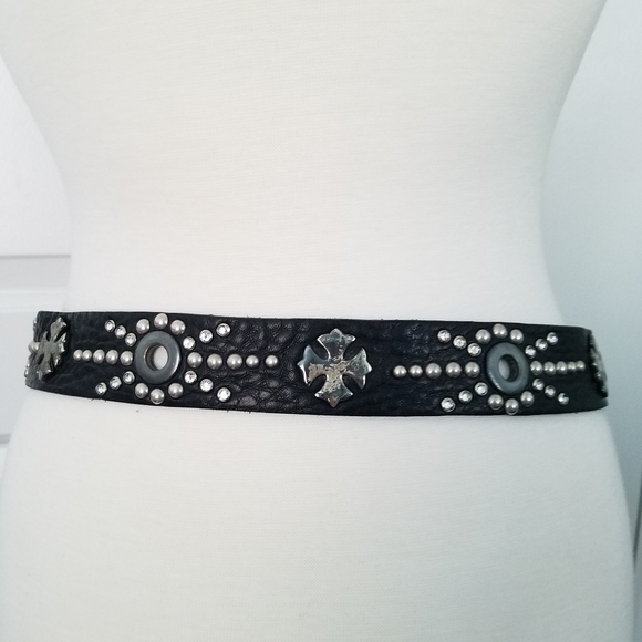 Leatherock Belt Cross Buckle Swarovski Crystals - Picture 3 of 8